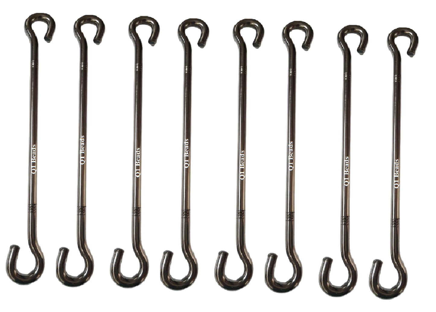 Q1 Beads 9 mm Stainless Steel 8 Pcs Jhula Rod Link Saliya 200 kgs Capacity,Heavy Duty for Hanging Swing, Porch,Hammock,Indoor Outdoor uses (Chrome)