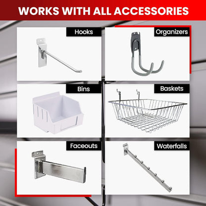 Q1 Beads Aluminium Slatwall Panel for Display in Shop,Boutique,Supermart Shelf Accessories(White)
