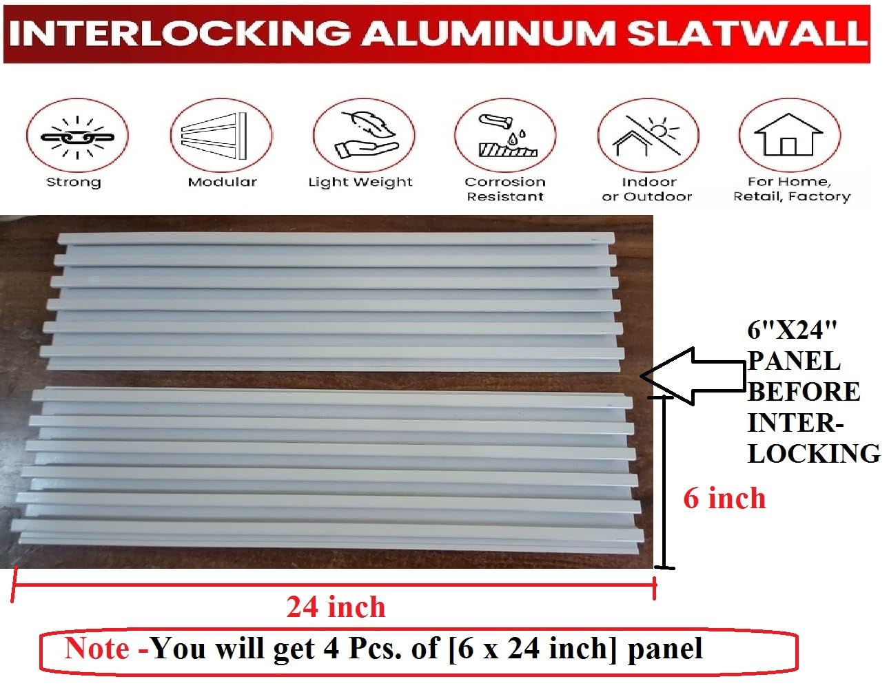 Q1 Beads Aluminium Slatwall Panel for Display in Shop,Boutique,Supermart Shelf Accessories(White)