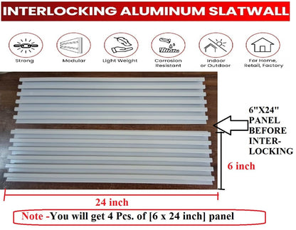 Q1 Beads Aluminium Slatwall Panel for Display in Shop,Boutique,Supermart Shelf Accessories(White)