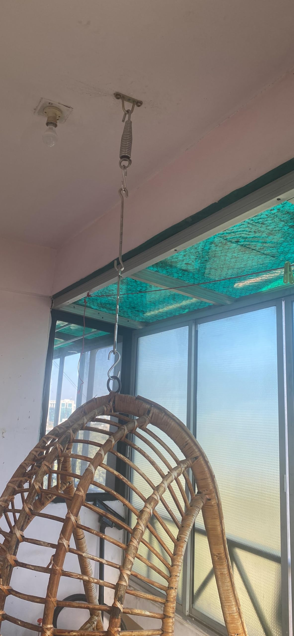 Q1 Beads 3 Pcs Set Metal Heavy Duty D Wall Hook for Ceiling Hanging Swing Chandelier Baby Swing Punching Bag Fan Jhula Hammock Swing Heavy Weight with 4 inches(10x100 mm) fasteners 6 Nos.