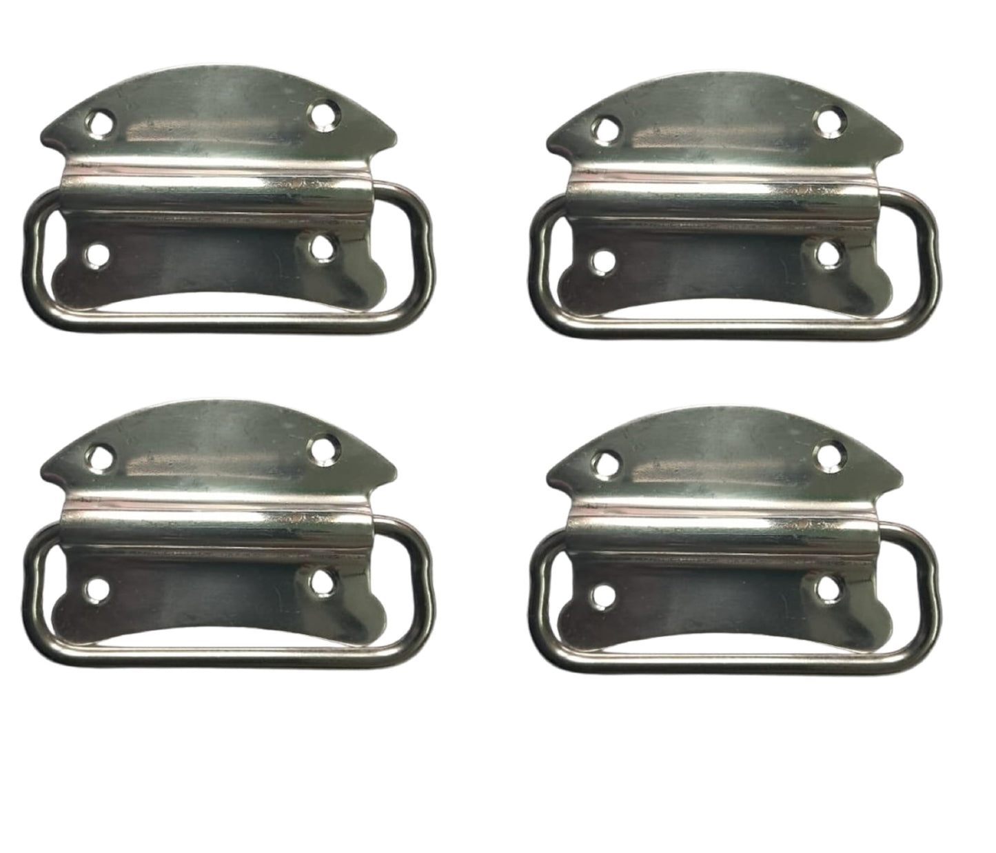 Q1 Beads 4 Pcs. Stainless Steel 3 Inch(9 cm x 6 cm) Cabinet Chest Pull Handle Drawer Handle Kadi for Furniture Bed Storage Box Drawer & Door -4 Pack (Chrome)