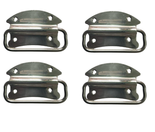 Q1 Beads 4 Pcs. Stainless Steel 3 Inch(9 cm x 6 cm) Cabinet Chest Pull Handle Drawer Handle Kadi for Furniture Bed Storage Box Drawer & Door -4 Pack (Chrome)