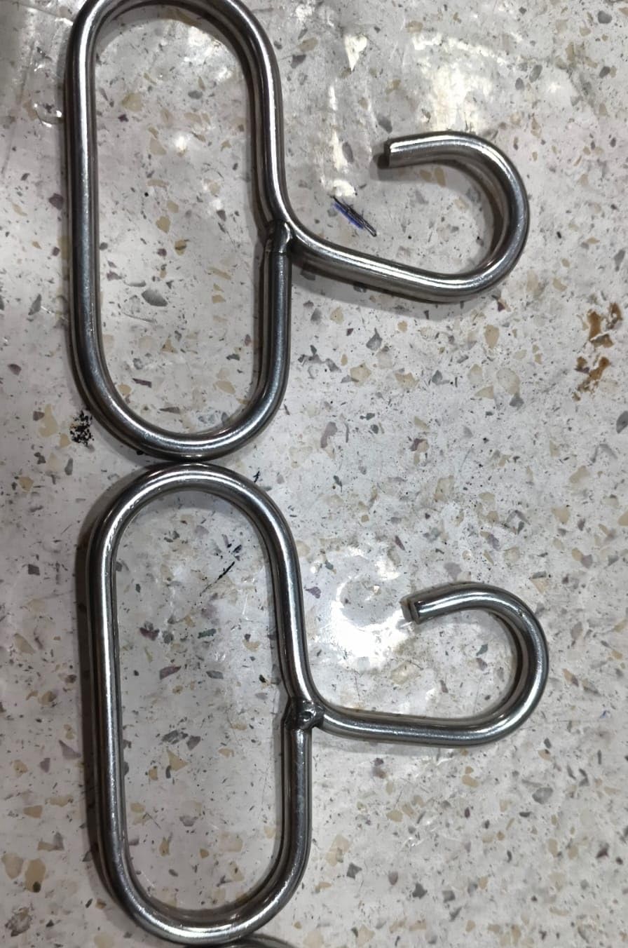 Q1 Beads 2 Pack 5mm Stainless Steel J Hook Heavy Duty 30kgs Load Capacity with Handle (Chrome)