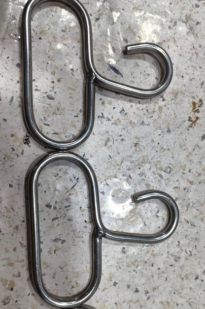 Q1 Beads 2 Pack 5mm Stainless Steel J Hook Heavy Duty 30kgs Load Capacity with Handle (Chrome)