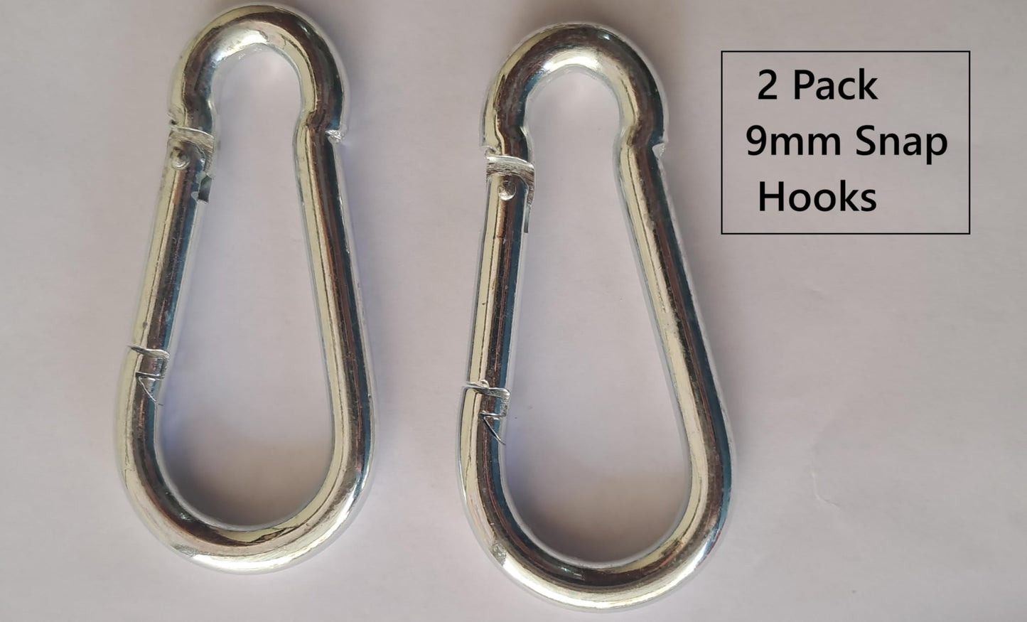 Q1 Beads 2 Pcs. Steel 4 inches (10 mm x100 mm) Heavy Duty Snap Hook Carabiner Large Size 250 kgs. Capacity for Camping & Travel (Chrome)