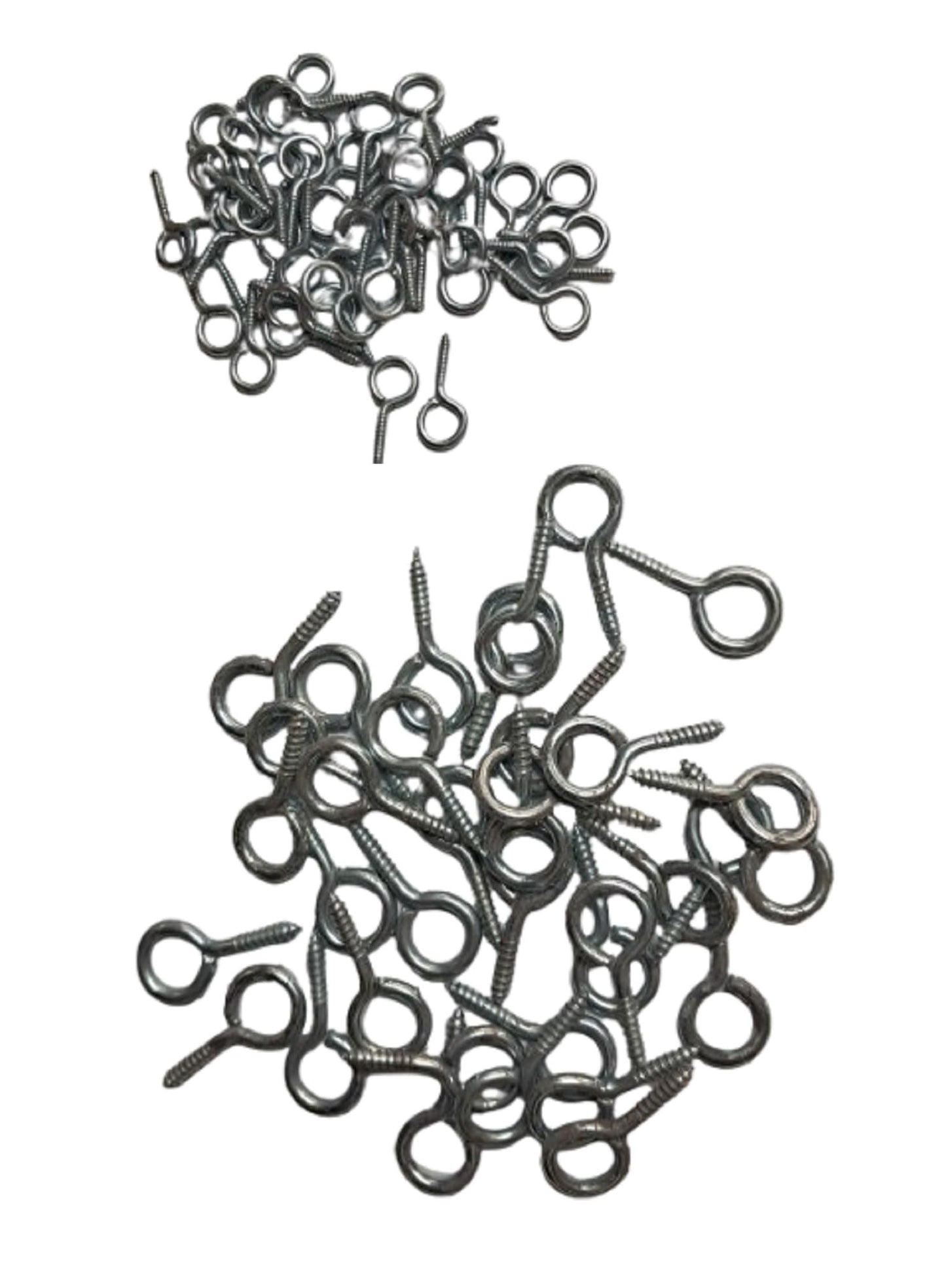 Q1 Beads Metal 150 Pcs. Combo B Hook Eye Hook Screws, Screw in Eye Hooks for Wood, Securing Cables Wires, Self Tapping Eyelet Screw Eye Bolts for Indoor & Outdoor Use (0.5 inch, 1 inch)