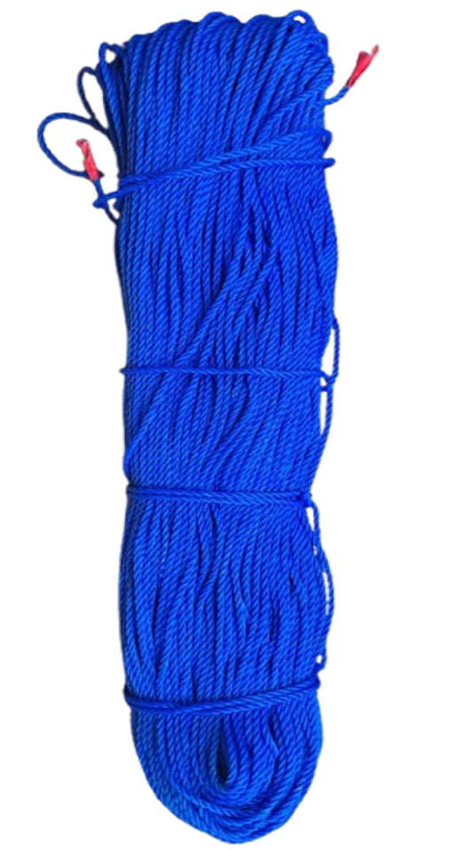 Q1 Beads 75 Meters Nylon 3 mm Clothesline for Drying Clothes Rope for Hanging Clothes in Balcony (Blue)-Pack of 1