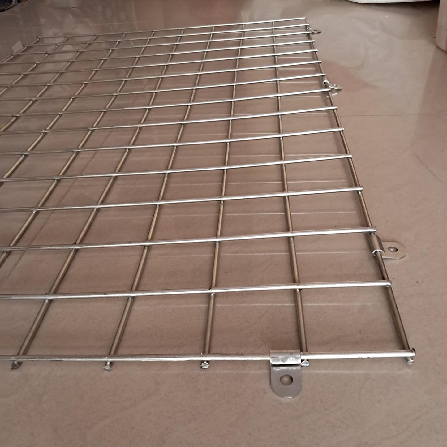 Q1 Beads Steel Grid Wall Mesh 1.5x2 feet(45 x 60 cm) Display Stand Rack with 6 inch Jaali Hook 6 Pcs. for Retail Display|Shop|Showroom|Kitchen| Hanging Accessories|Photo 5 MM SS Rod (Chrome)