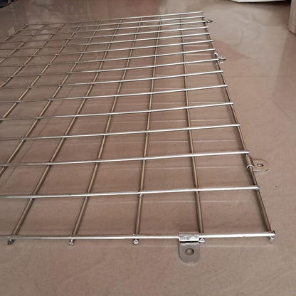 Q1 Beads Steel Grid Wall Mesh 1.5x2 feet(45 x 60 cm) Display Stand Rack with 6 inch Jaali Hook 6 Pcs. for Retail Display|Shop|Showroom|Kitchen| Hanging Accessories|Photo 5 MM SS Rod (Chrome)