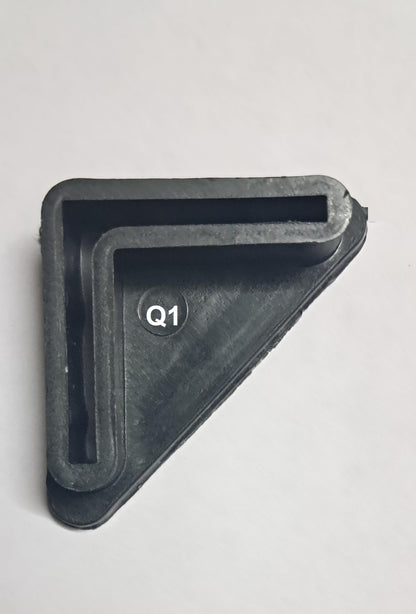 Q1 Beads 8 Pcs. 38 mm x 38 mm /1.5 inches Bush for Metal Slotted Rack Leg(Black)