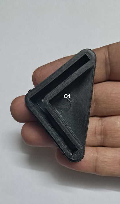 Q1 Beads Plastic 16 Pcs. 38 mm x 38 mm /1.5 inches Bush for Slotted Metal Rack/Furniture Leg -Floor Protector (Black)