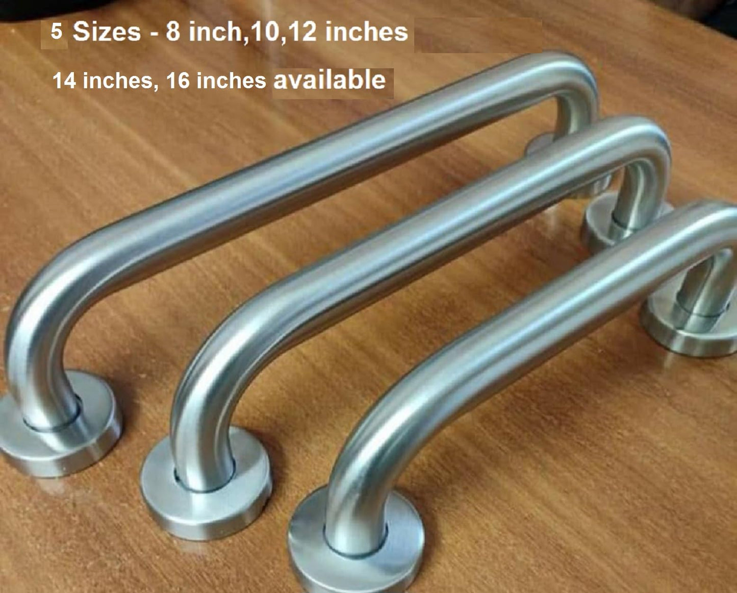 Q1 Beads 2 Pack 10 inches Stainless Steel Heavy Duty High Grade Grab Bar Safety Rail Handle for Senior Citizen Wall Mounted Grab Bar for Toilet Bathroom Bathtub (25 cm, Chrome)