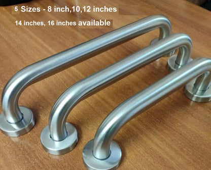 Q1 Beads 2 Pack 10 inches Stainless Steel Heavy Duty High Grade Grab Bar Safety Rail Handle for Senior Citizen Wall Mounted Grab Bar for Toilet Bathroom Bathtub (25 cm, Chrome)