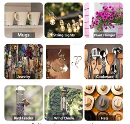 Q1 Beads 50 Pcs 1.5" Steel Cup Hook Ceiling Hooks J Hook Heavy Duty for Hanging Indoor & Outdoor (Golden, 1.5 Inch, 50 Pcs)