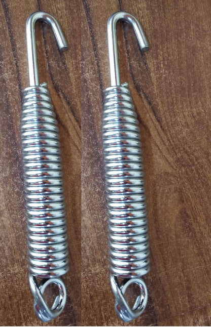Q1 Beads 2 Pcs Spring Metal Spring for Hanging Swing Jhula Accessories Set For Hammock Swings Chairs, Porch Swings Used For Boxing Bag, Hang Any Article Etc. (Chrome)