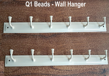 Q1 Beads 6 Pack Metal Wall Mount Clothes Hanger 6 Pins Wall Hook Hanger for Hanging,Towel Hook Hanger for Bathrooms with Hardware Fittings (Ivory)