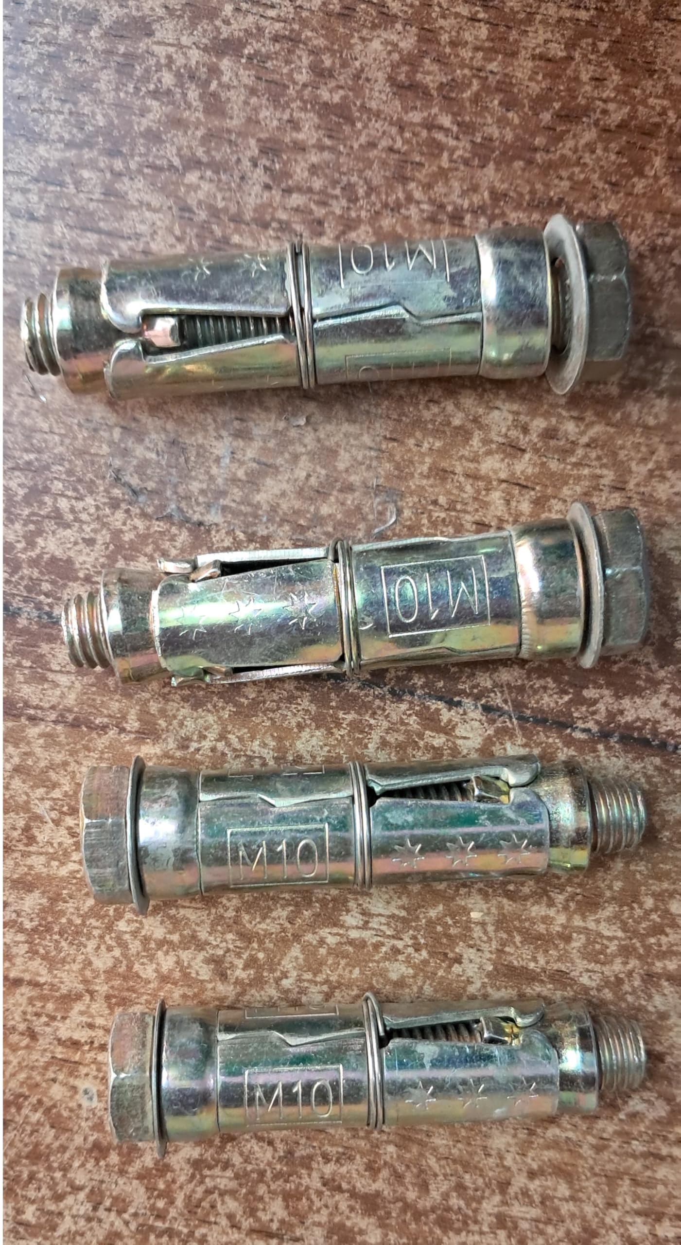 Q1 Beads Metal M10x70 mm Raval fasteners for wall,Ceiling fitting -10mm thickness (Golden)