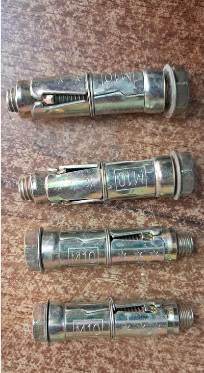 Q1 Beads Metal M10x70 mm Raval fasteners for wall,Ceiling fitting -10mm thickness (Golden)