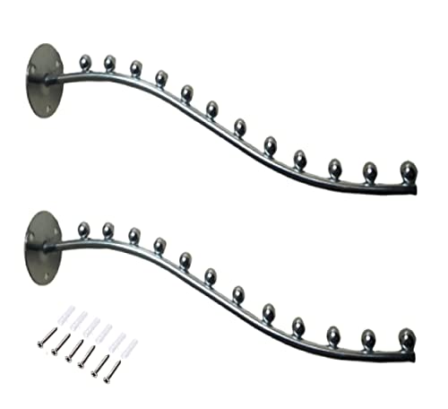 Q1 Beads 6 pin Wall drope Hanger hook rail for Cloth & Multipurpose- Metal  Pack of 2 - Stainless Steel Clothes Hanger Heavy Duty Drying Rack Wall  Mount Hook Rail 6 Price