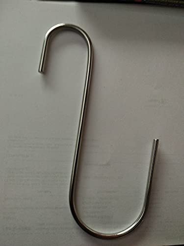 Q1 Beads 12 Pack 6" S Hooks Stainless Steel Heavy Duty S Hook Large for Kitchen Cutlery Hanging, Bathroom ,Shop,Showroom Hanging Plant,Storage Room ,Office ,Pans ,Tree Branch Hooks,Closet,Garden,Flower Basket,Pergola,Pan, Pot,Coat,Bag