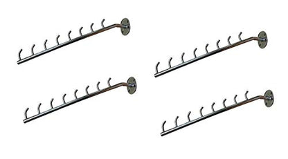 Q1 Beads 8 pin Hook Wall drope Hanger for Cloth & Multipurpose- Metal Pack of 4 - Stainless Steel Clothes Hanger Heavy Duty Drying Rack Wall Mount with Hardware Fitting