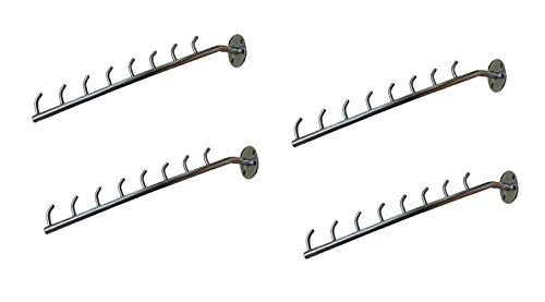 Q1 Beads 8 pin Hook Wall drope Hanger for Cloth & Multipurpose- Metal Pack of 4 - Stainless Steel Clothes Hanger Heavy Duty Drying Rack Wall Mount with Hardware Fitting