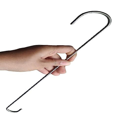 Q1 Beads Stainless Steel S Shaped Hook Made in 5 mm Rod Extension Hook (17 Inch, Chrome, 6 Pcs)