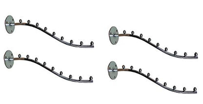 Q1 மணிகள் 9 pin Wall droppe hanger for Cloth &amp; Multipurpose- Metal Pack of 4 - Clothes Hanger Heavy Duty Drying Rack Wall Mount