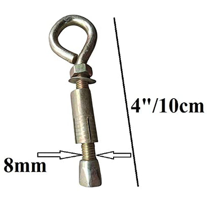 Q1 Beads 12 Pcs 8 mm Round Fastener for Swing, Ceiling, Hanging, Wire Boundary & Multi Uses (4 Inches, LxW 100 x 8 mm)