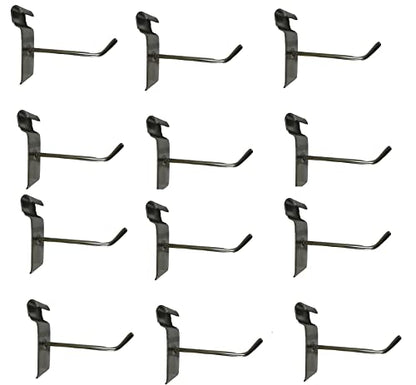 Q1 Beads 12 Pcs 4" Stainless Steel Gridwall Panel Display Hook Hanger for Grid Shelf Hook Grid Mount, Grid Panel Hooks, Showroom, Mobile Shop (4 Inch) Pack of 12