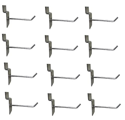 Q1 Beads 12 Pcs 4" Stainless Steel Slatwall Panel Display Hook Hanger for Showroom/Mobile Shop/Wall Mount/Clothes (4 Inch) Pack of 12 Pcs.