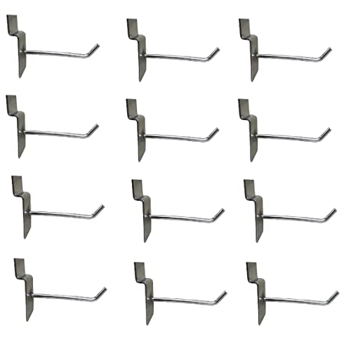 Q1 Beads 12 Pcs 6" Stainless Steel Slatwall Panel Display Hook Hanger for Showroom/Mobile Shop/Wall Mount/Clothes (6 Inch) Pack of 12 Pcs.