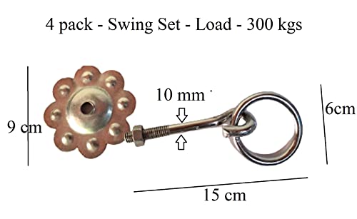 Q1 Beads Pack Set Metal Swing/Jhula Bottom Kada Hooks Hanging Accessories Kada Set for Hanging-10mm (Chrome)