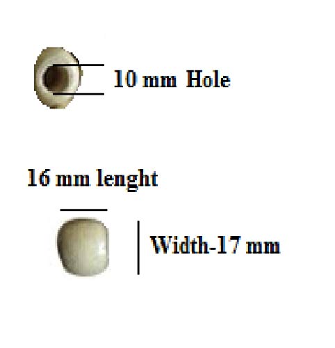 Q1 Beads 100 Pcs 16x17 mm Natural Plain Oval Wooden Beads with Big Hole Ball for Jewelry Making & DIY Craft Findings and Multipurpose(16x17 mm,10mm Hole, White Color)