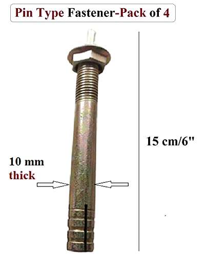 Q1 Beads 12 Pack 6" Zinc Plated Pin Type Anchor Fastener Pin Drive Expansion Nut Bolt Multipurpose(6 Inches, L x W 150 x 10 mm)