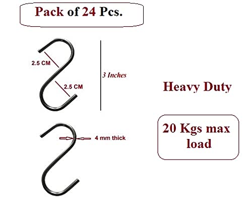 Q1 Beads Pure Stainless steel S-Shaped 3-inch S Hooks Hanger for Hanging in  Kitchen/Hanging pots/Bathroom/Shop/Showroom Storage Room Office Outdoor  Multiple uses Hook 12 Price in India - Buy Q1 Beads Pure Stainless