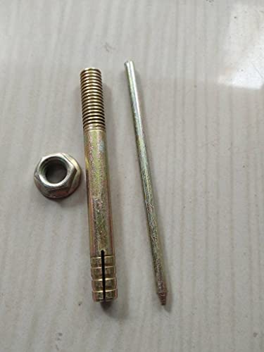 Q1 Beads 6 Pack 4" Zinc Plated Pin Type Anchor Fastener Pin Drive Expansion Nut Bolt Multipurpose(4 Inches, LxW 100 x 10 mm)