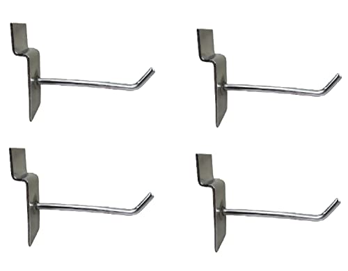 Q1 Beads 4 Pcs 8" Stainless Steel Slatwall Display Hook Hanger for Showroom/Mobile Shop/Wall Mount/Clothes (8 Inch) Pack of 4 Pcs.