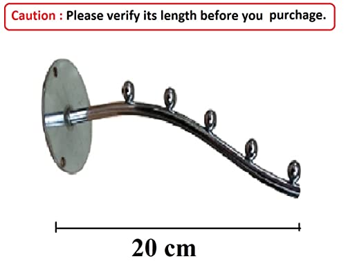 फर्नीचर अलमारी/अलमारी/दुकान/शोरूम, बुटीक हैंगिंग एक्सेसरीज के लिए Q1 बीड्स स्टेनलेस स्टील वॉल माउंट 5 बॉल पिन हुक ड्रॉप हैंगर - 2 का पैक