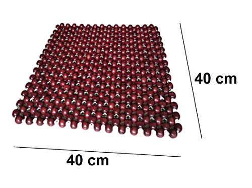 ऑफिस, कार, घर, फर्श के लिए Q1 बीड्स SMRN ऑर्थोपेडिक लकड़ी के बीड्स इंडोर चेयर कुशन सीट पैड, पीठ दर्द से राहत में मदद करते हैं, समर्थन और आराम प्रदान करते हैं (छोटा, मैरून)
