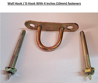 Q1 Beads 1 Pack Swing Jhula D Hook Kada Ceiling Hook wiith 4 Inch Pin Fasteners(2 Nos.) - Heavy Duty(Golden)