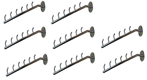 Q1 Beads Stainless Steel 6 pin Hook Wall drope Hanger for Cloth -Pack of 8 - Stainless Steel Clothes Hanger Heavy Duty Drying Rack Wall Mount with Hardware Fitting