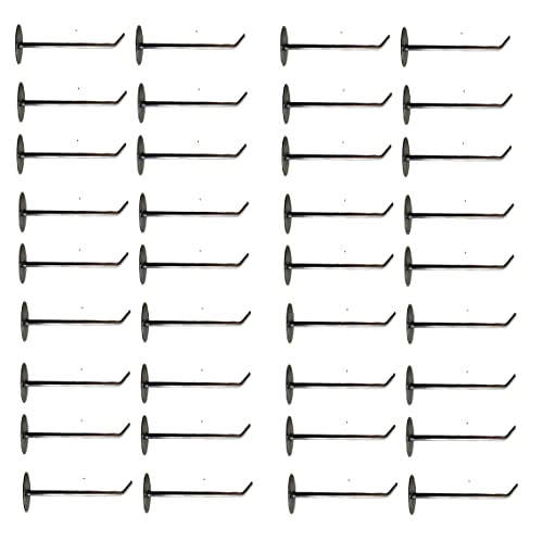 Q1 Beads 36 Pcs 4" Stainless Steel Wall Mount Display Hook Hanger for Billing Counter Display with Hardware Fittings (Chrome, 4 Inches) - 36 Pieces