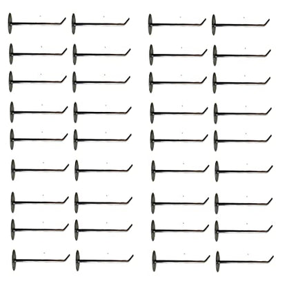 Q1 Beads 36 Pcs 4" Stainless Steel Wall Mount Display Hook Hanger for Billing Counter Display with Hardware Fittings (Chrome, 4 Inches) - 36 Pieces