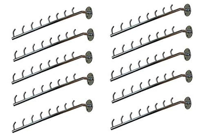 Q1 Beads 8 pin Hook Wall drope Hanger for Cloth & Multipurpose- Metal Pack of 10 - Stainless Steel Clothes Hanger Heavy Duty Drying Rack Wall Mount with Hardware Fitting