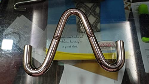 Q1 மணிகள் துருப்பிடிக்காத ஸ்டீல் W வடிவ W ஹூக்/W Kada for Jhula Swing Haning on Celling (Chrome) - பேக் 2 பீஸ்கள்