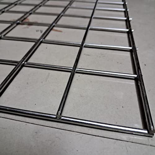 Q1 Beads Stainless Steel 2 x 2 Feet Jali Grid Wall Panel for Shop, Showroom, Retail Display Gridwall Panel Mesh Made in 5 mm Rod (1 Pack, Chrome)