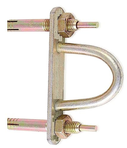 Q1 Beads 1 Pack Swing Jhula D Hook Kada Ceiling Hook wiith 4 Inch Pin Fasteners(2 Nos.) - Heavy Duty(Golden)