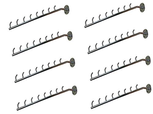 Q1 Beads 8 pin Hook Wall drope Hanger for Cloth & Multipurpose- Metal Pack of 8 - Stainless Steel Clothes Hanger Heavy Duty Drying Rack Wall Mount with Hardware Fitting